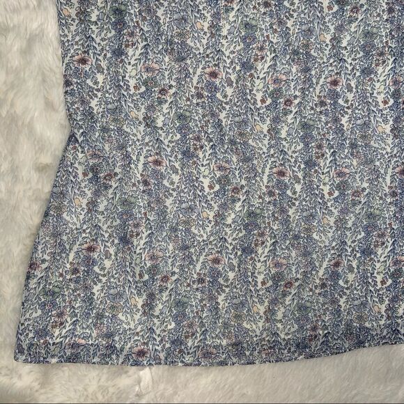 Sz Medium Rose + Olive floral tank top blouse - Picture 7 of 9